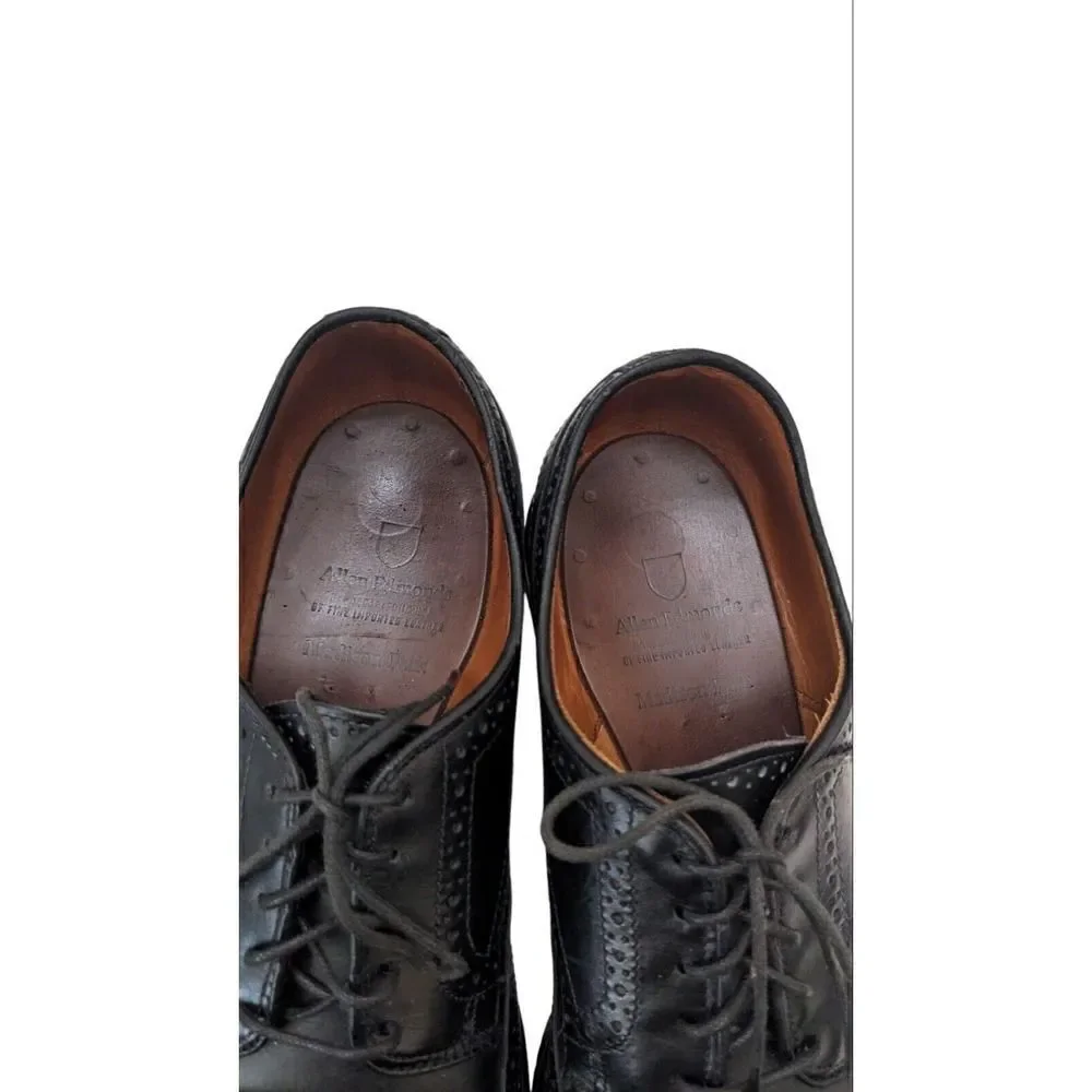 Allen Edmonds Madison Park Black Leather Wingtip Blucher Size 9.5D‎